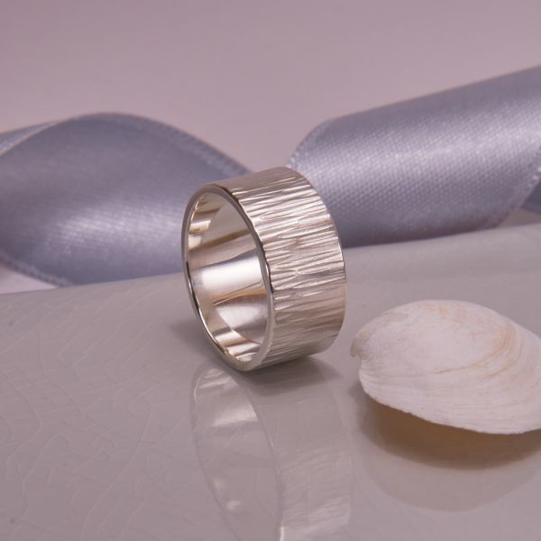 Silber Ring Hammerschlag